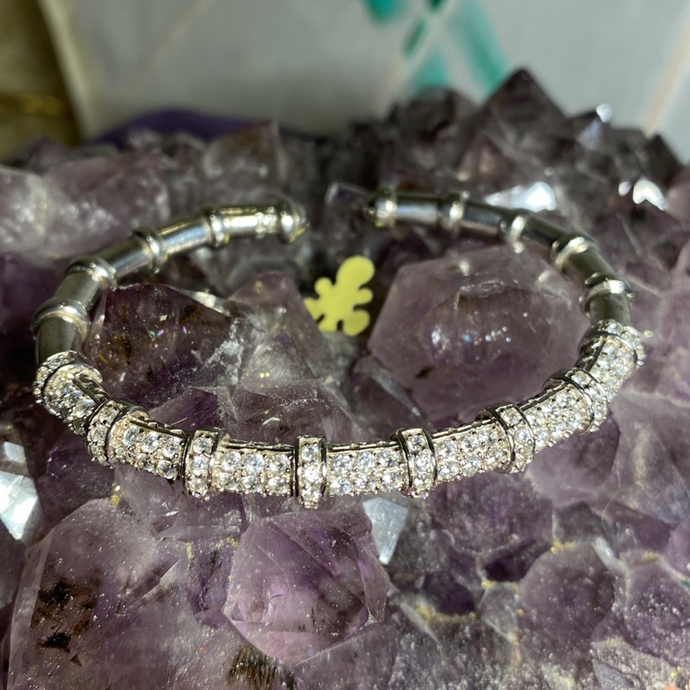 STUNNING Diamonique Pave Coil Cuff Bracelet 😎